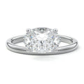 White gold Oval Diamond Solitaire Engagement Ring with Low Profile Prong Setting