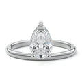 Platinum Pear Diamond Solitaire Engagement Ring with Low Profile Prong Setting
