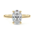 Yellow gold Oval Diamond Solitaire Engagement Ring with Cathedral Setting