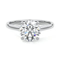 Platinum Round Diamond Solitaire Engagement Ring with Cathedral Setting
