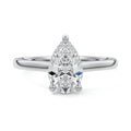 Platinum Pear Diamond Solitaire Engagement Ring with Cathedral Setting