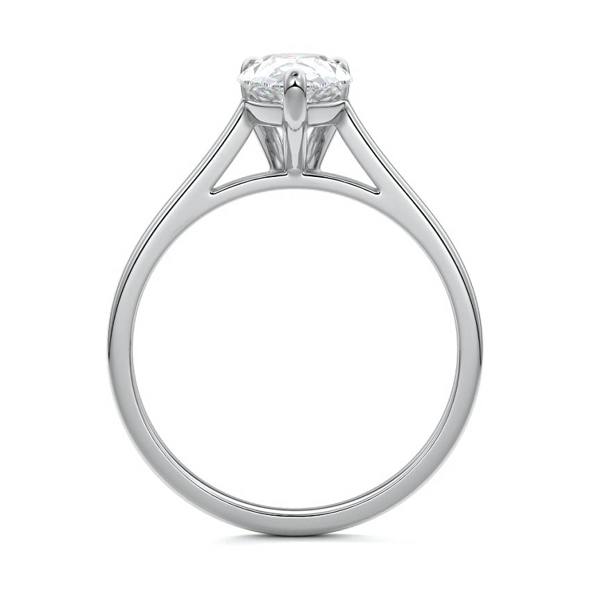 Platinum Pear Diamond Solitaire Engagement Ring with Cathedral Setting