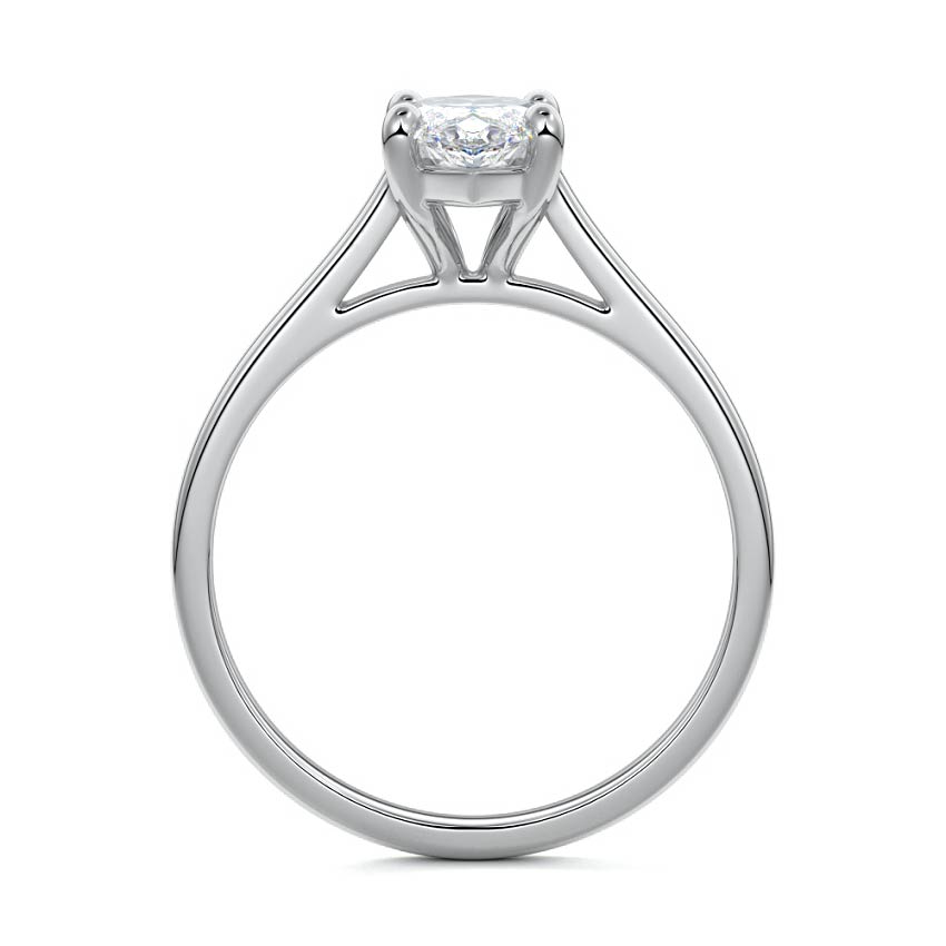 Platinum Marquise Diamond Solitaire Engagement Ring with Cathedral Setting