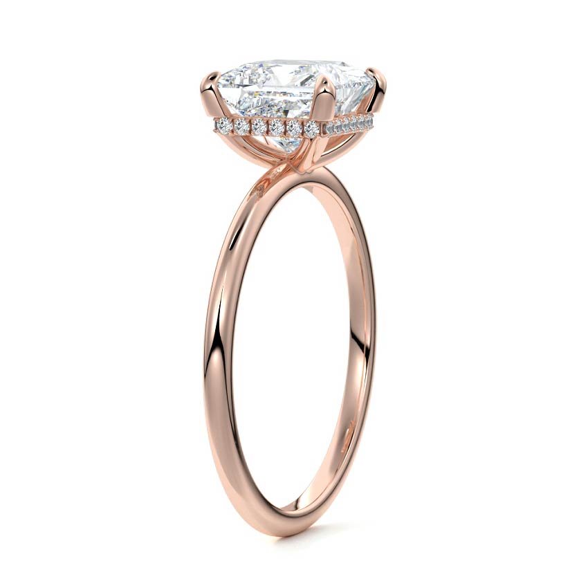 Rose gold Princess Diamond Hidden Halo Solitaire