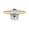 Yellow gold Cushion Diamond Hidden Halo Solitaire