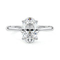 White gold Oval Diamond Solitaire Engagement Ring with Cathedral Setting