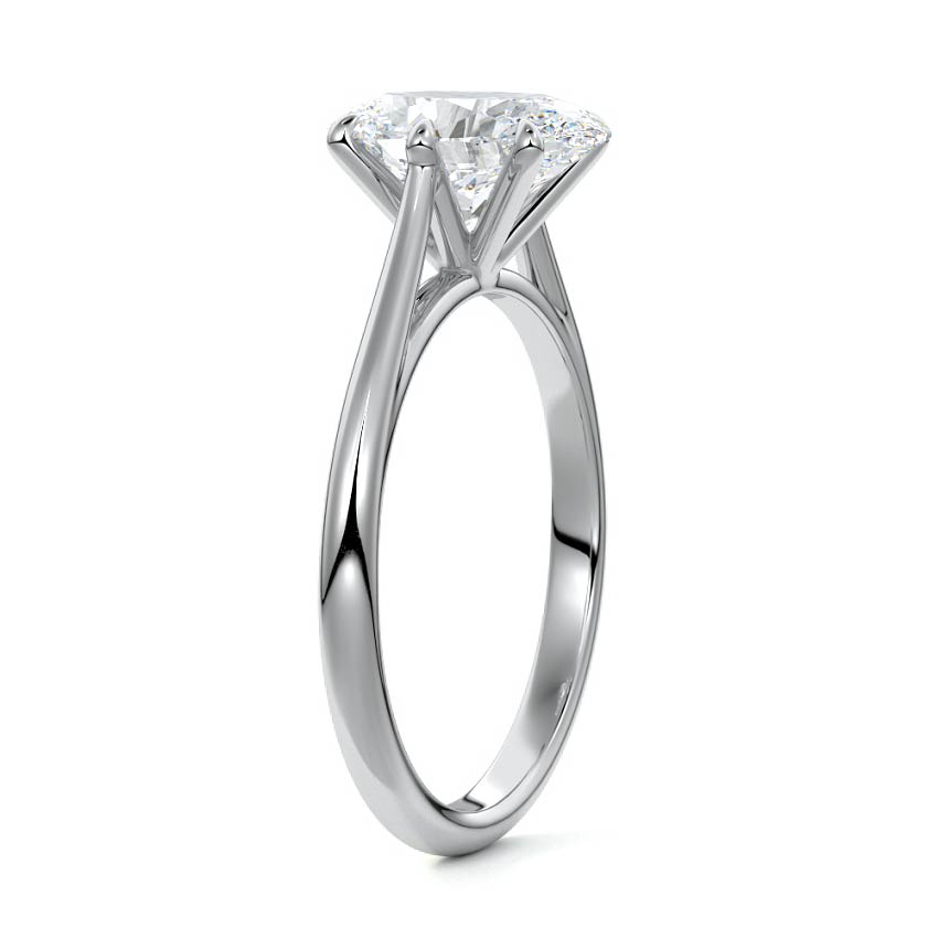 Platinum Oval Diamond Solitaire Engagement Ring with Cathedral Setting