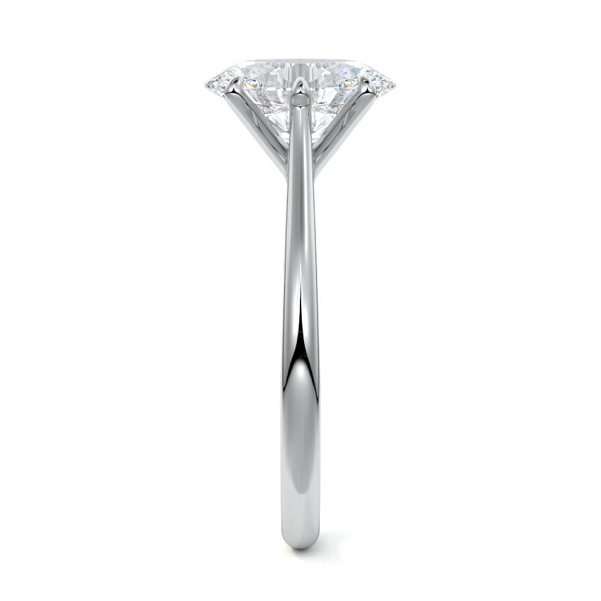 Platinum Oval Diamond Solitaire Engagement Ring with Cathedral Setting