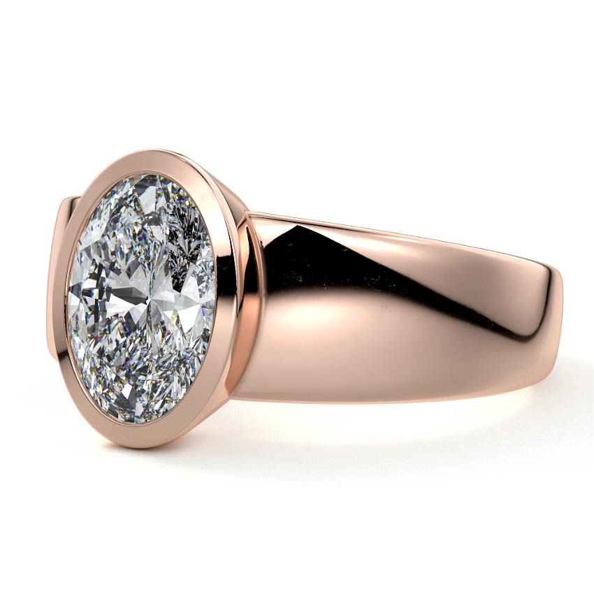Rose gold Oval Diamond Solitaire Engagement Ring