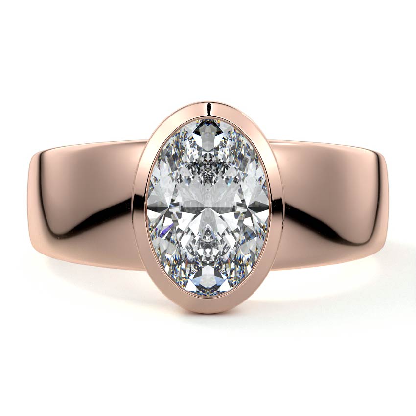 Rose gold Oval Diamond Solitaire Engagement Ring