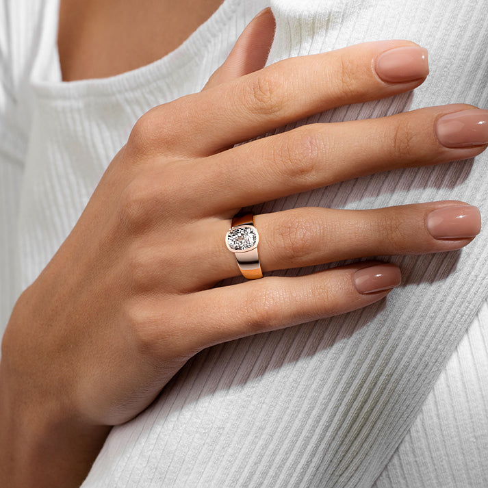 Rose gold Cushion Diamond Solitaire Engagement Ring