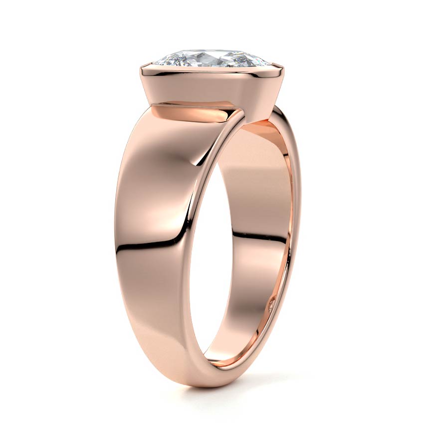 Rose gold Cushion Diamond Solitaire Engagement Ring
