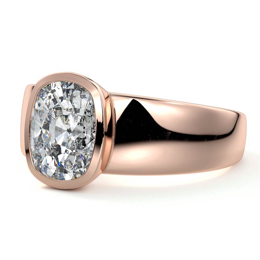 Rose gold Cushion Diamond Solitaire Engagement Ring