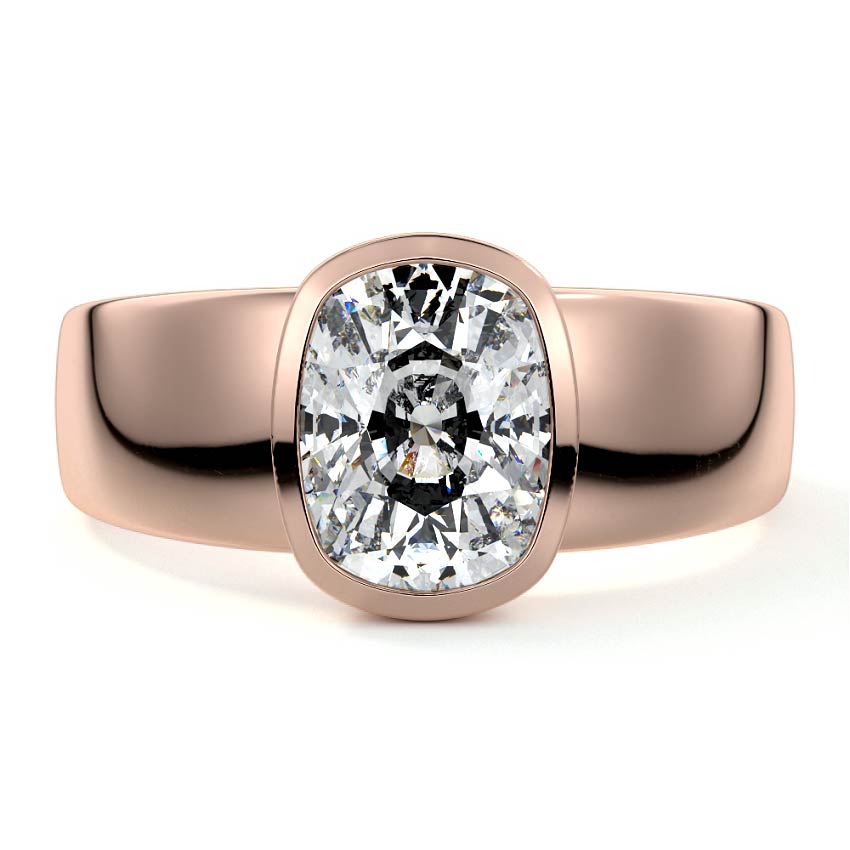 Rose gold Cushion Diamond Solitaire Engagement Ring