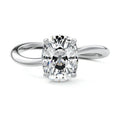 Platinum Cushion Diamond Hidden Halo Twist Solitaire Ring
