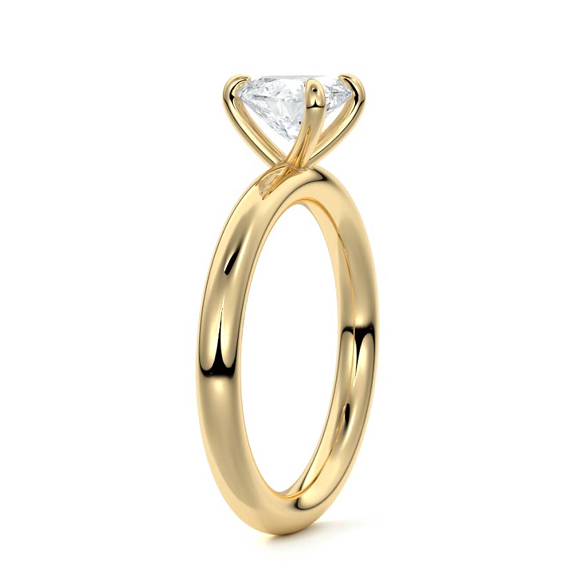 Yellow gold Heart Diamond Solitaire Engagement Ring