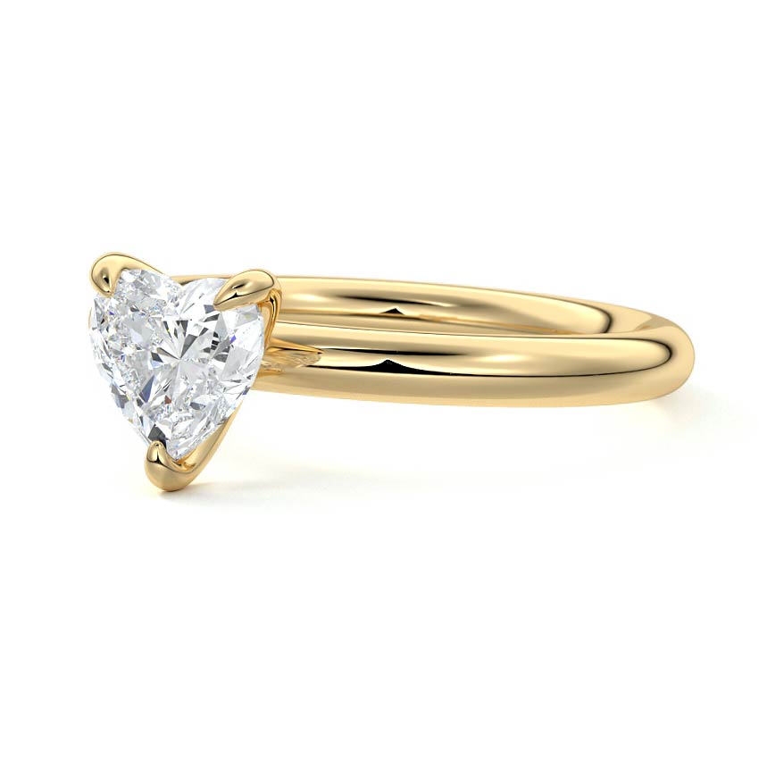 Yellow gold Heart Diamond Solitaire Engagement Ring