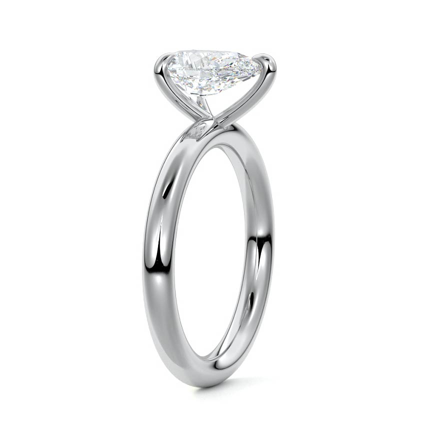 White gold Pear Diamond Solitaire Engagement Ring