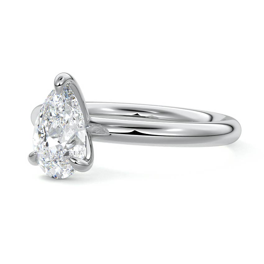 White gold Pear Diamond Solitaire Engagement Ring