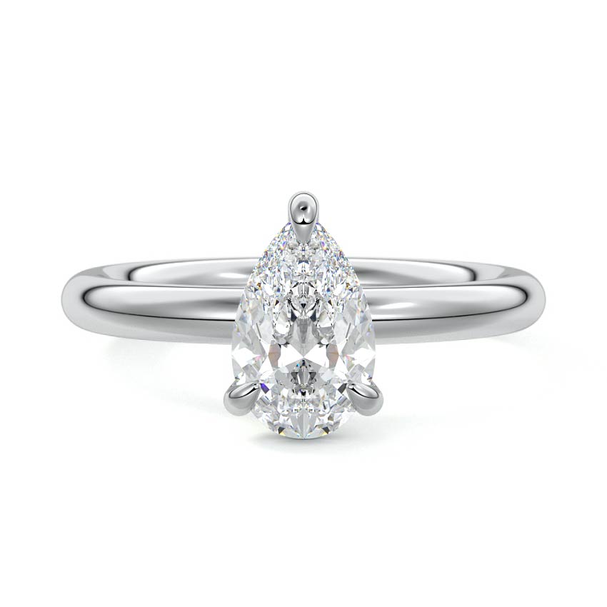 White gold Pear Diamond Solitaire Engagement Ring