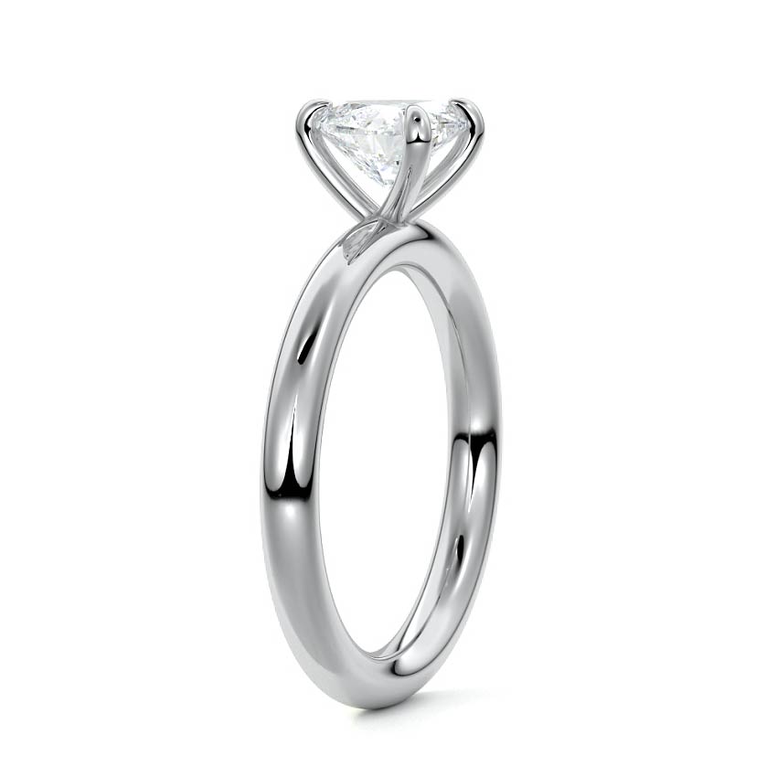 White gold Heart Diamond Solitaire Engagement Ring