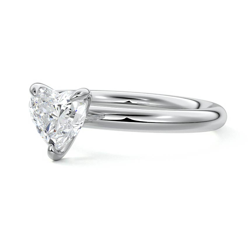 White gold Heart Diamond Solitaire Engagement Ring