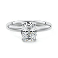 Silver Cushion Diamond Solitaire Engagement Ring