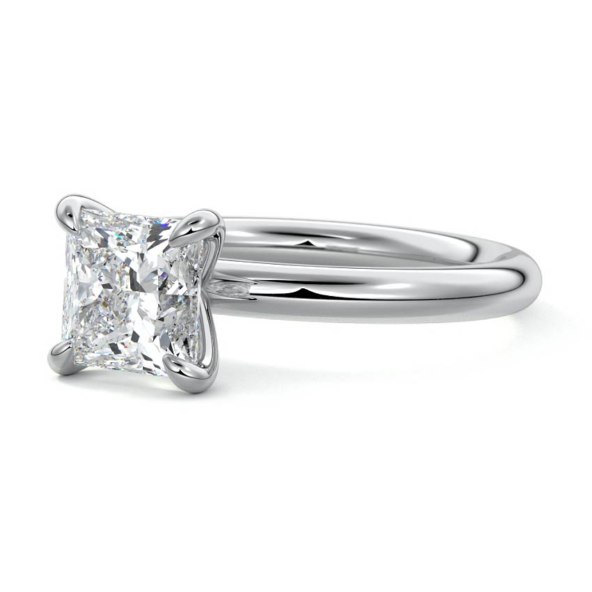 Silver Princess Diamond Solitaire Engagement Ring