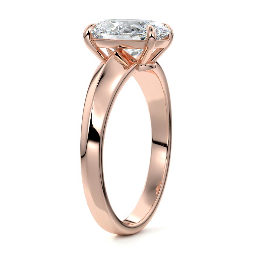 Rose gold Oval Diamond Solitaire Engagement Ring