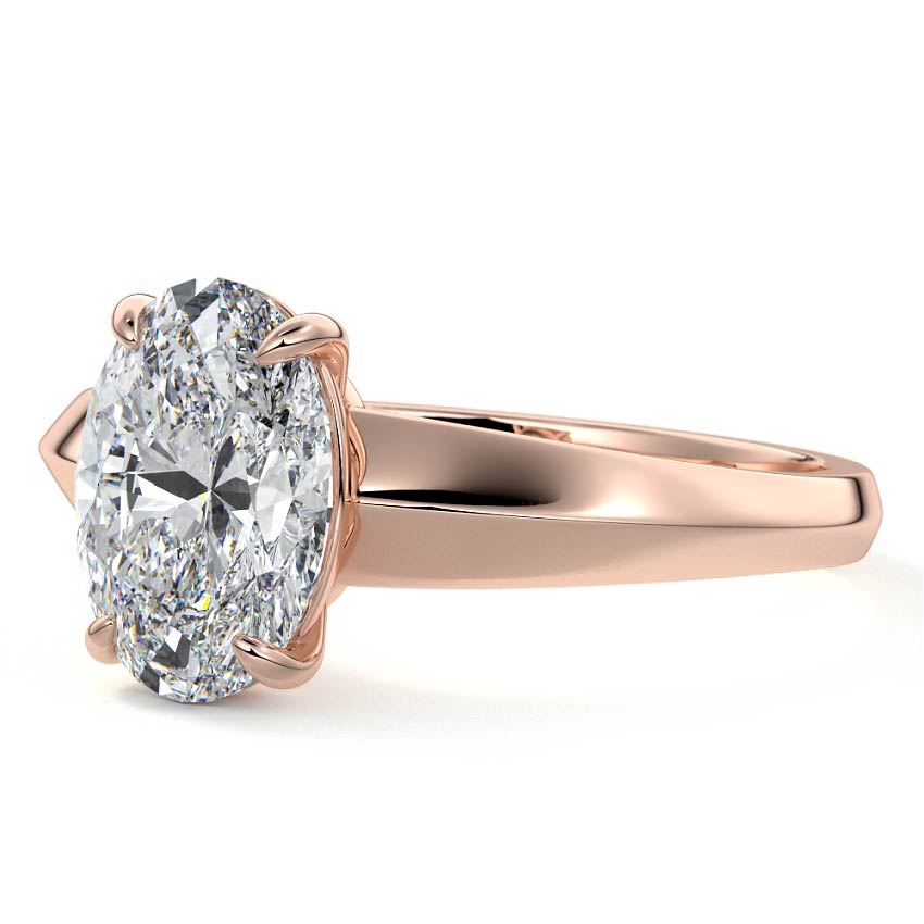 Rose gold Oval Diamond Solitaire Engagement Ring