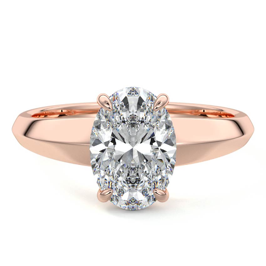 Rose gold Oval Diamond Solitaire Engagement Ring