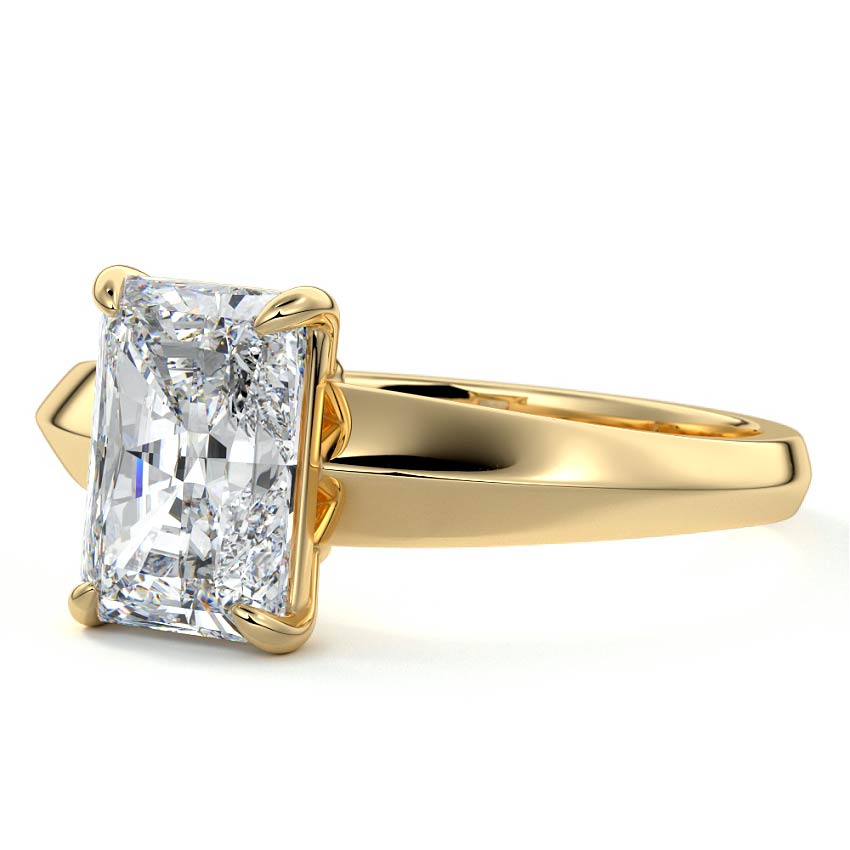 Yellow gold Radiant Diamond Solitaire Engagement Ring