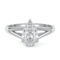 White gold Pear Diamond Cathedral Solitaire Engagement Ring