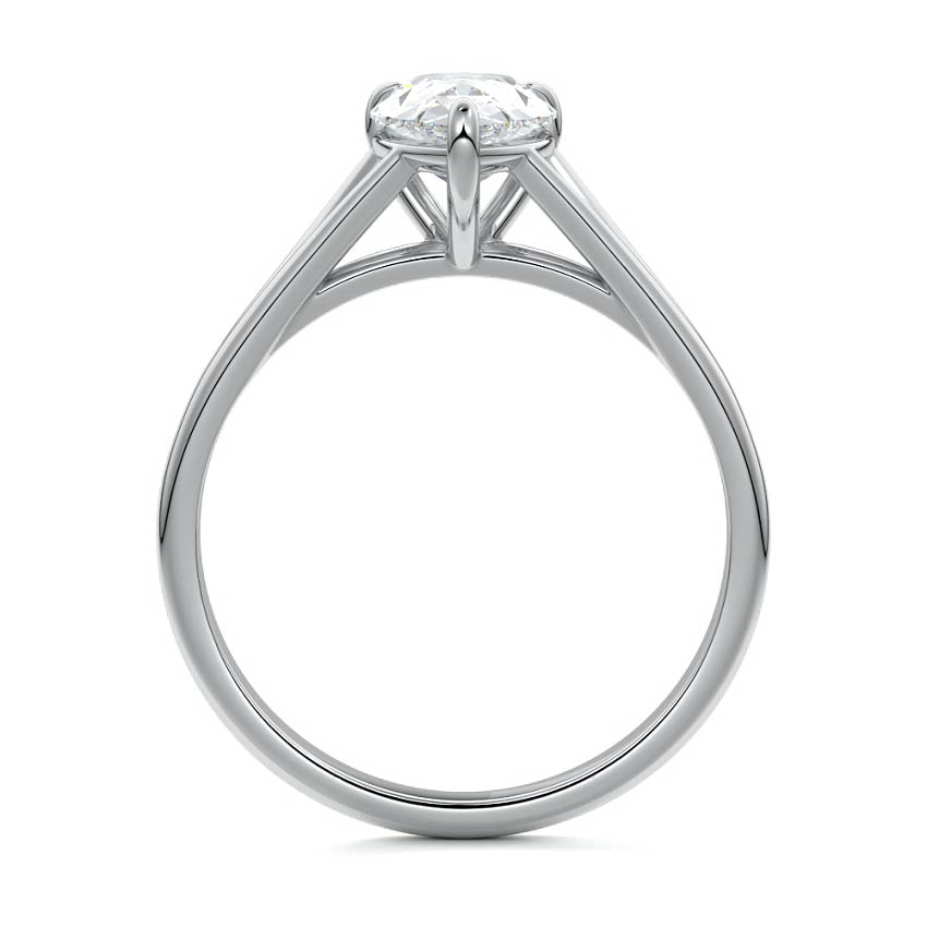 White gold Pear Diamond Cathedral Solitaire Engagement Ring