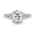 White gold Cushion Diamond Cathedral Solitaire Engagement Ring