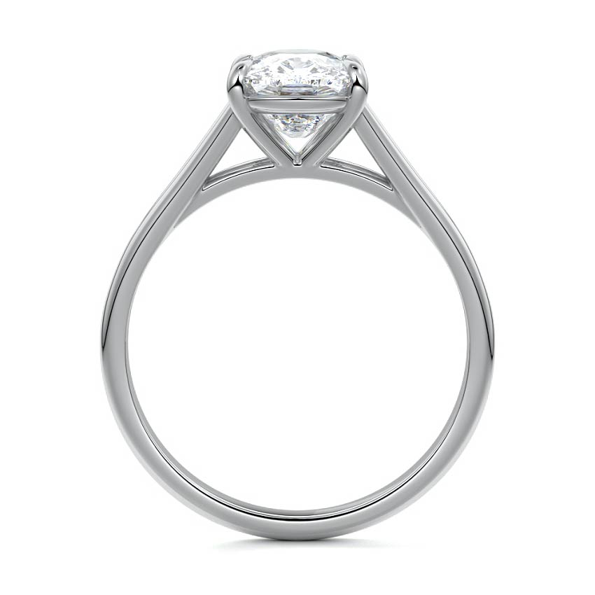 White gold Cushion Diamond Cathedral Solitaire Engagement Ring