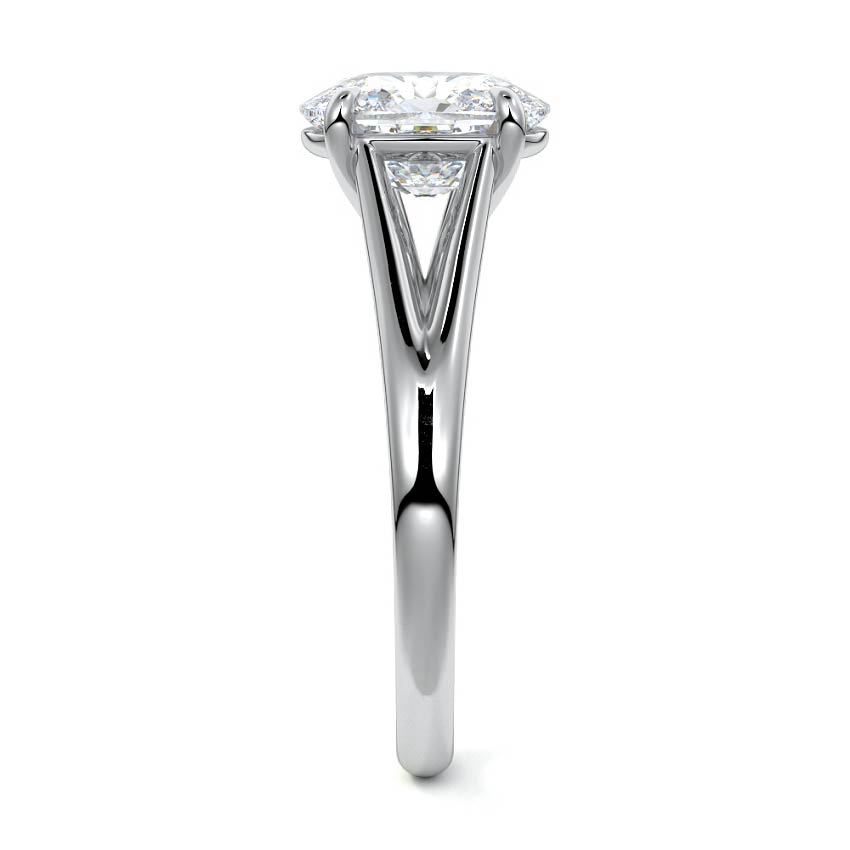White gold Cushion Diamond Cathedral Solitaire Engagement Ring