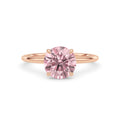 Rose gold Fancy Pink Round Cut Diamond Classic Solitaire Engagement Ring