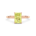 Rose gold Fancy Yellow Radiant Cut Diamond Classic Solitaire Engagement Ring