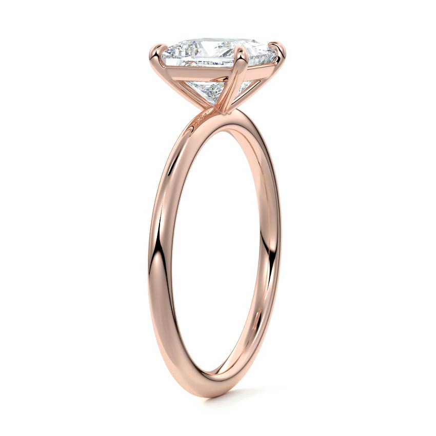Rose gold Princess Diamond Classic Solitaire Engagement Ring