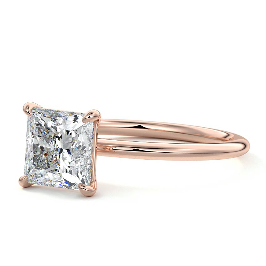 Rose gold Princess Diamond Classic Solitaire Engagement Ring