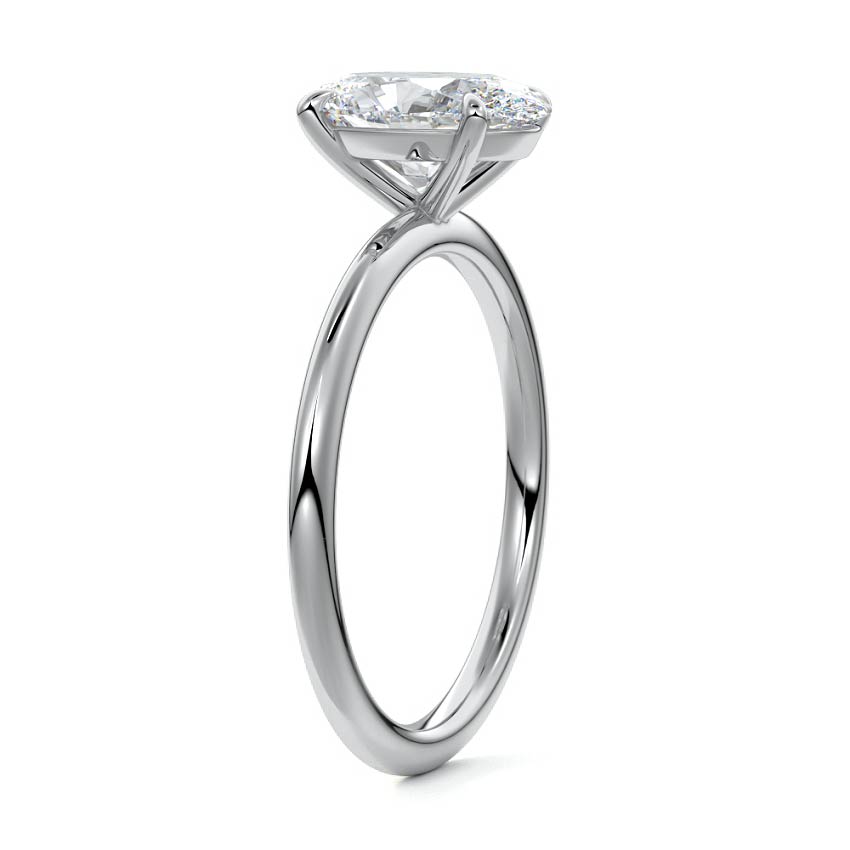 White gold Oval Diamond Classic Solitaire Engagement Ring