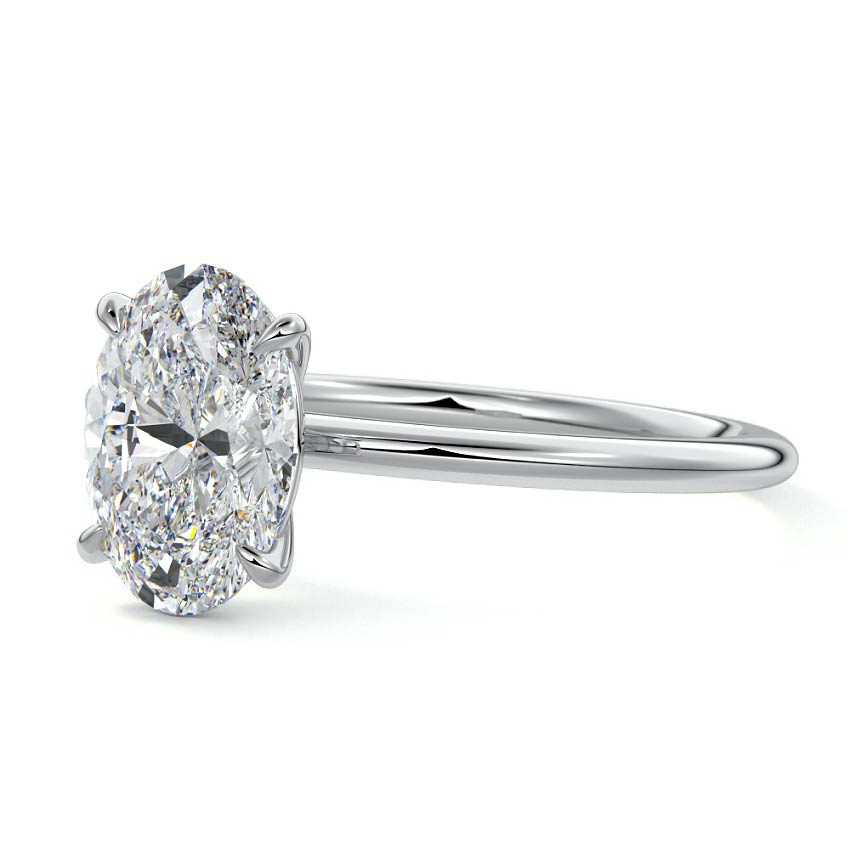 White gold Oval Diamond Classic Solitaire Engagement Ring