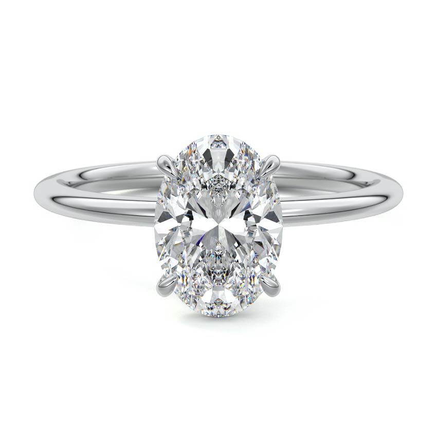 White gold Oval Diamond Classic Solitaire Engagement Ring