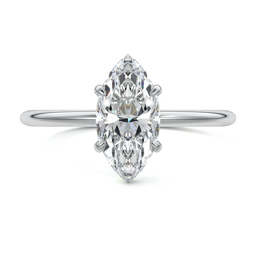 Platinum Marquise Diamond Classic Solitaire Engagement Ring