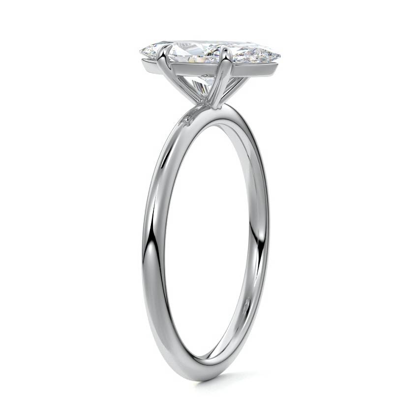 Platinum Marquise Diamond Classic Solitaire Engagement Ring