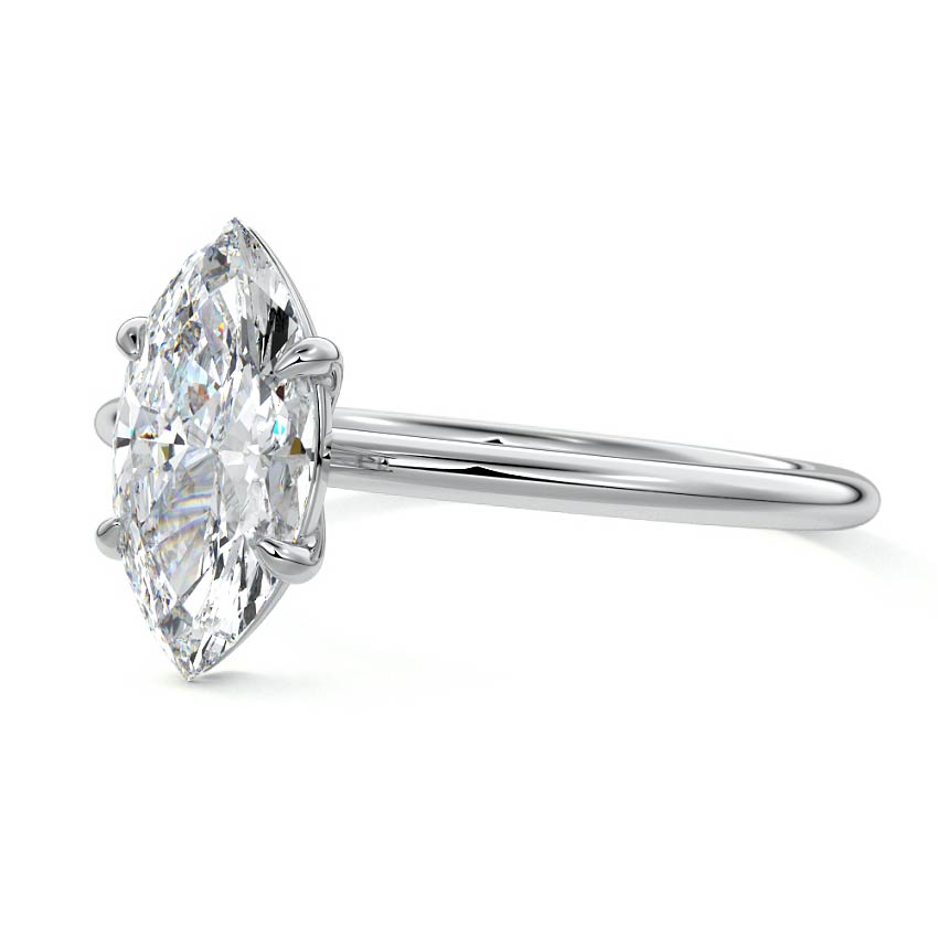 Platinum Marquise Diamond Classic Solitaire Engagement Ring