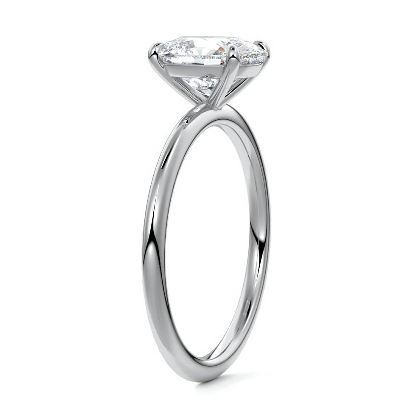 Platinum Cushion Diamond Classic Solitaire Engagement Ring