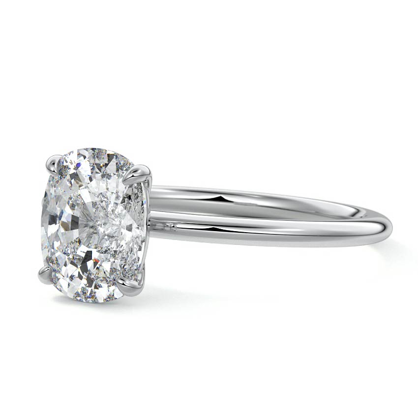 Platinum Cushion Diamond Classic Solitaire Engagement Ring