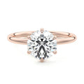 Rose gold Round Diamond Solitaire Engagement Ring with Twisted Cathedral Setting